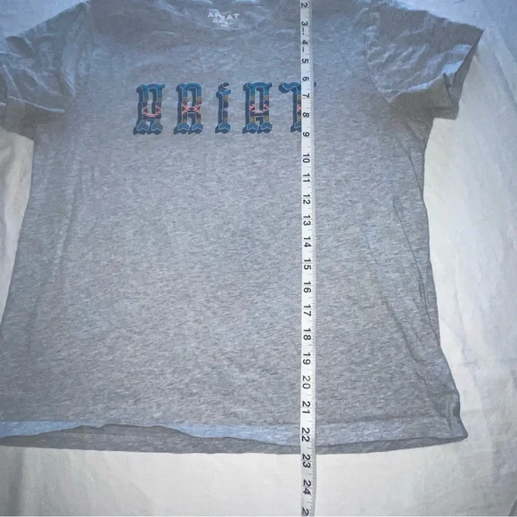 Ariat R.E.A.L. Relaxed Fit Women’s Small Gray Western Short Sleeve T- Shirt - Picture 7 of 9